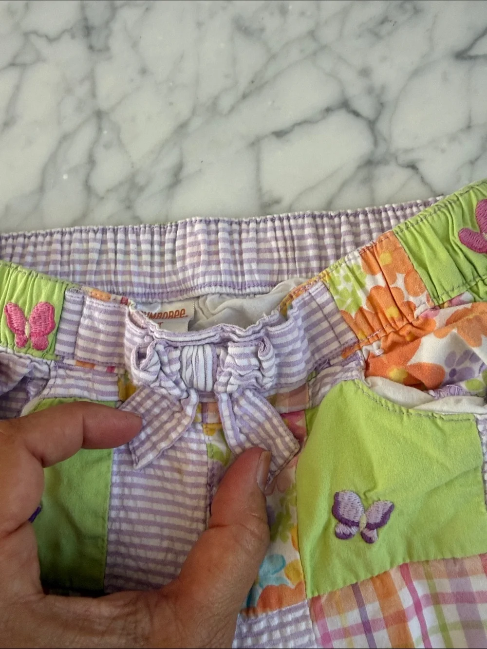 VTG Gymboree Butterfly Garden Patchwork Capri Pants Sz 5T